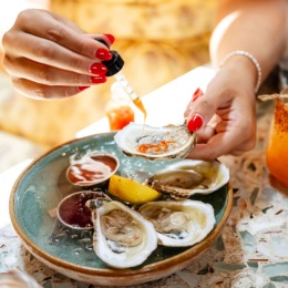 Atlantic Beach House a plate of oysters